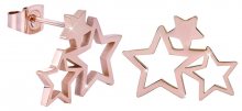 Troli Růžově pozlacené ocelové náušnice se třemi hvězdičkami TO2338