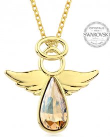 Levien Pozlacený náhrdelník s třpytivým krystalem Angel Rafael LE0135
