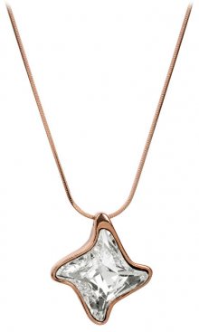 Troli Bronzový náhrdelník Twister Crystal