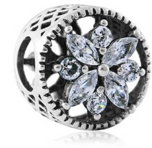 Infinity Love Třpytivý stříbrný korálek HSZ-358-D