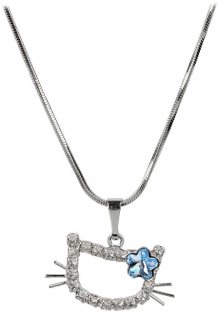 Troli Dívčí náhrdelník Kočička s kytičkou Aquamarine