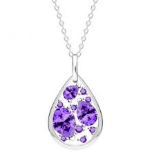 Preciosa Smyslný stříbrný náhrdelník Lyra Violet 5263 56 (řetízek, přívěsek)