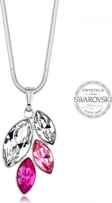 Levien Náhrdelník se čtyřmi růžovými krystaly Navette LE0145
