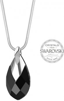 Levien Dámský náhrdelník s černým krystalem Pear Metcap LE0081
