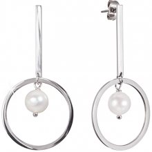 JwL Luxury Pearls Dlouhé ocelové náušnice s pravými perlami JL0488CH