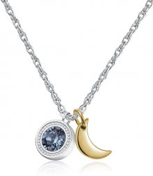 S`Agapõ Ocelový náhrdelník s krystalem a půlměsícem Light SKT04