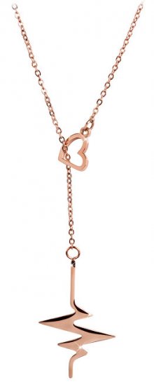 Troli růžově pozlacený náhrdelník Srdeční tep TO1966