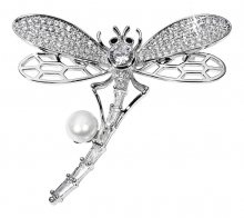 JwL Luxury Pearls Rozkošná brož vážka s pravou perlou JL0514