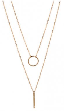 Troli dvojitý náhrdelník se stylovými přívěsky z pozlacené oceli TO2150