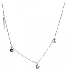 JwL Luxury Pearls Stříbrný náhrdelník Love s pravou perlou JL0339