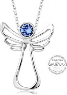 Levien Náhrdelník s modrým krystalem Guardian Angel LE0124