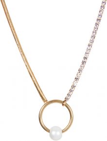 JwL Luxury Pearls Třpytivý zlacený náhrdelník s pravou perlou JL0473CH