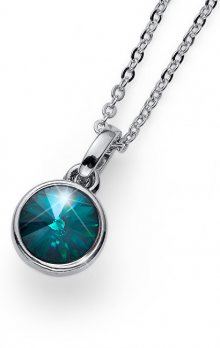 Oliver Weber Stylový náhrdelník se zeleným krystalem Young 11924 205