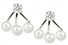 JwL Luxury Pearls Náušnice 2v1 s pravými perlami a krystaly JL0302