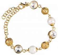 Preciosa Luxusní náramek s perlami a krystaly Lotus Pearl 7294Y00