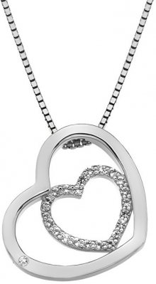 Hot Diamonds Stříbrný srdíčkový náhrdelník Adorable Encased DP691 (řetízek, přívěsek)