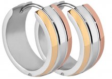 Troli Tricolor náušnice kroužky z oceli TO2303