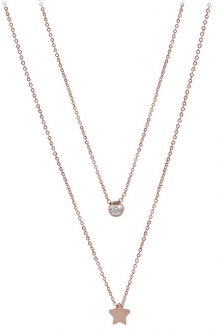 Troli  dvojitý náhrdelník s hvězdičkou z růžově pozlacené oceli TO2139