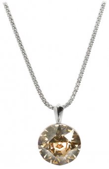 Troli Stříbrný náhrdelník Dentelle 13 mm Crystal Golden Shadow
