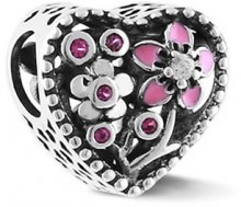 Infinity Love Romantický stříbrný korálek ve tvaru srdce HSZ-1156-D