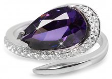 Silver Cat Stříbrný prsten s fialovým krystalem SC133 54 mm