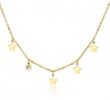 S`Agapõ Pozlacený ocelový náhrdelník s hvězdičkami Luce SCE05