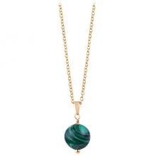 Troli Pozlacený náhrdelník s malachitem TO2416