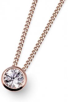 Oliver Weber Růžově pozlacený stříbrný náhrdelník Solitaire 61118RG (řetízek, přívěsek)
