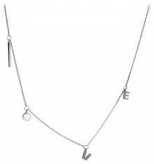 JwL Luxury Pearls Stříbrný náhrdelník Love s pravou perlou JL0340