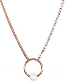 JwL Luxury Pearls Třpytivý růžově zlacený náhrdelník s pravou perlou JL0474CH