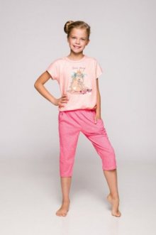 Taro Beki 2213 104-116 Dívčí pyžamo 116 béžová-světle růžová