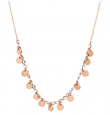 Troli Penízkový náhrdelník z růžově pozlacené oceli TO2385