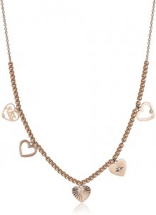 Brosway Růžově pozlacený ocelový náhrdelník s přívěsky Chant BAH10