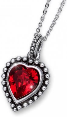 Oliver Weber Romantický náhrdelník s červeným krystalem Beach Antique Heart 11731 227
