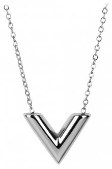 Troli Ocelový náhrdelník s přívěskem ve tvaru \"V\"