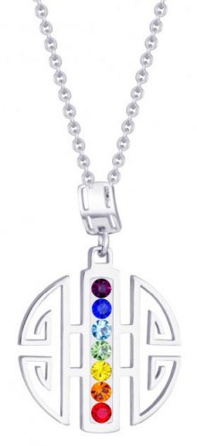 Preciosa Ocelový náhrdelník s barevnými krystaly Keren 7296 70