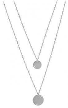 Troli dvojitý náhrdelník s kruhovými přívěsky z oceli TO2146