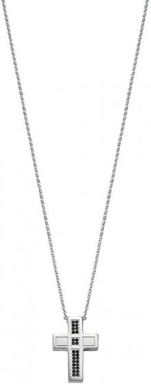 Morellato Pánský ocelový náhrdelník s křížem a krystaly Motown SALS05