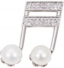 JwL Luxury Pearls Originální brož Nota s pravými perlami JL0446