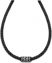 Lotus Style Černý kožený náhrdelník LS2069-1/2