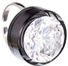 Preciosa Stříbrný prsten s velkým krystalem Brilliant Star černý 5197 40