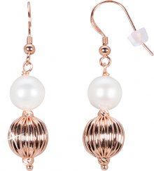 JwL Luxury Pearls Bronzové náušnice s pravou perlou JL0442