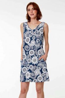 Plážové šaty Lady Belty 19V-1024Y-66 - barva:BEL66UNI/modrá s potiskem, velikost:M