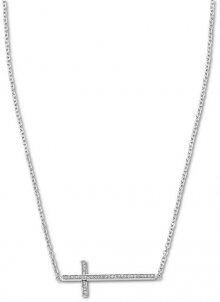 Lotus Style Ocelový náhrdelník s křížkem naležato LS1874-1/1