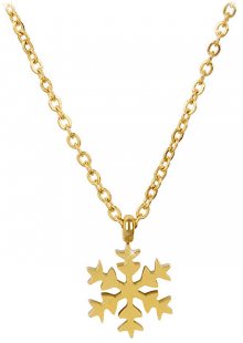 Troli Pozlacený ocelový náhrdelník Sněhová vločka 79 gold TO1904