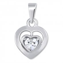 Brilio Silver Stříbrný přívěsek Srdce s krystalem 446 001 00388 04 - 1,36 g