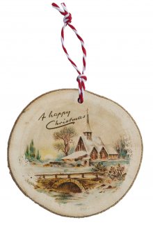 Dřevěná vánoční ozdoba - vánoční vesnice
