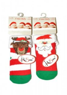 RiSocks X-mas 2860 dětské ponožky 0-24 miesiące bílá