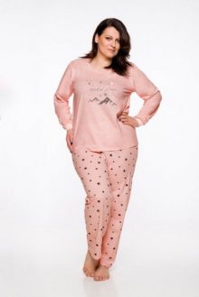 Taro Ela 714 plus \'20 Dámské pyžamo 3XL růžový melanž