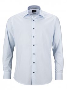 Pánská luxusní košile Diamonds JN670 - Bílá / světle modrá | XL